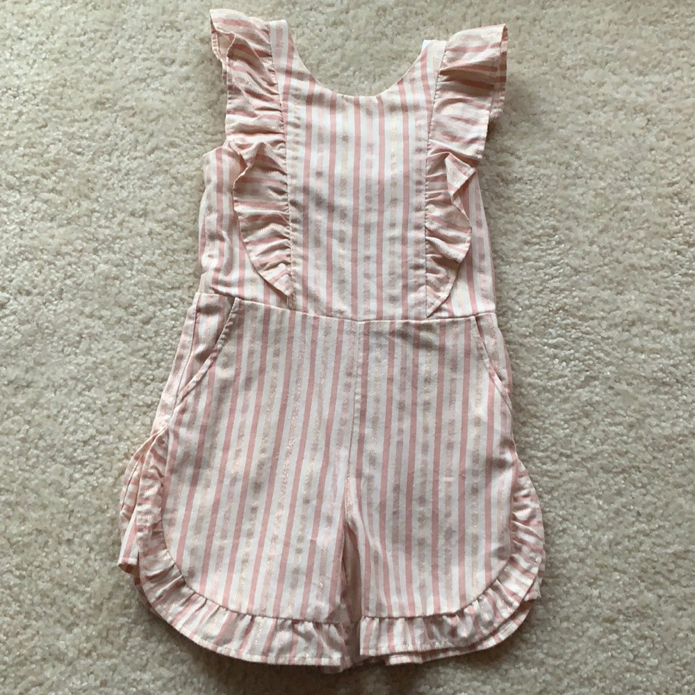 Genuine Kids Romper pink metallic striped